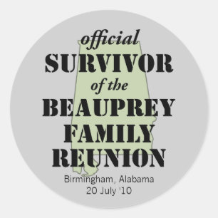 Alabama Family Reunion Survivor (green) Classic Round Sticker