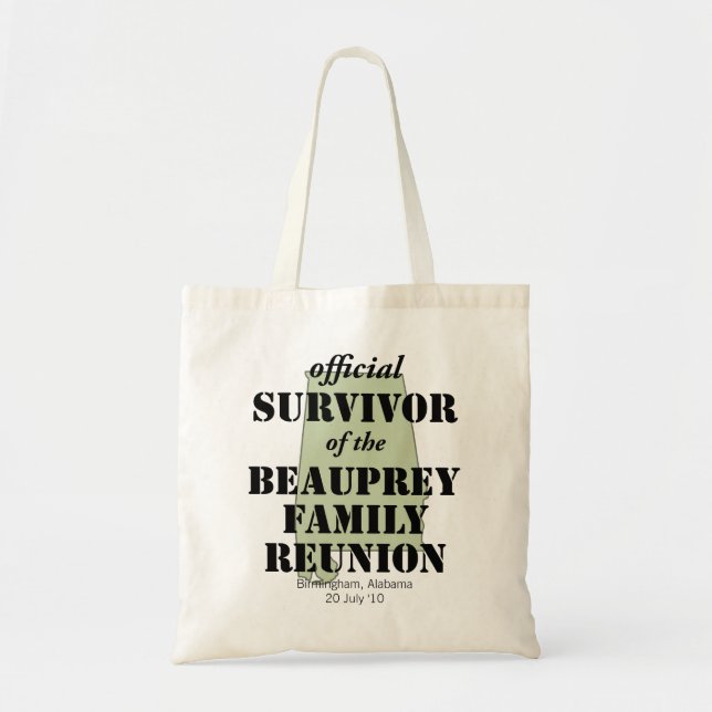 Alabama Family Reunion Survivor (green) Tote Bag (Front)