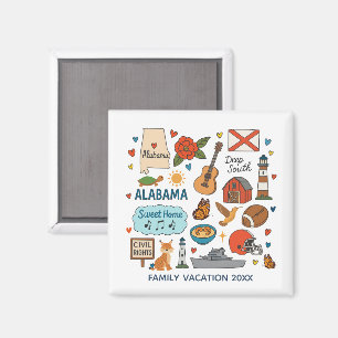 Alabama Family Trip Keepsake Personalized Magnet