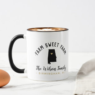 Alabama Farm Sweet Farm Family Monogram Mug