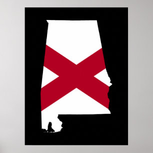 Alabama Flag Colours Poster