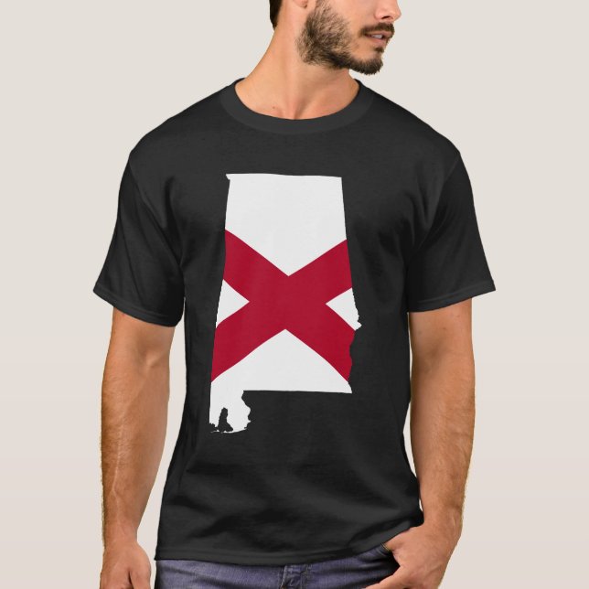Alabama Flag Colours T-Shirt (Front)