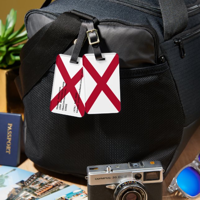 Alabama flag luggage tag (Front & Back)