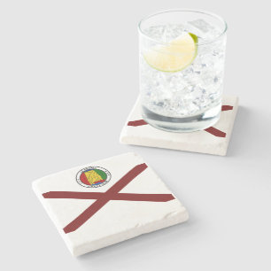 Alabama flag stone coaster