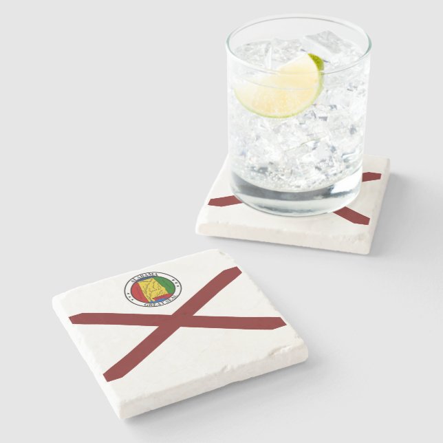 Alabama flag stone coaster (Side)