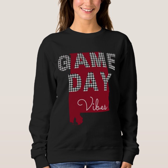 Alabama Football Crimson Game Day Vibes Fall Tailg Sweatshirt (Front)