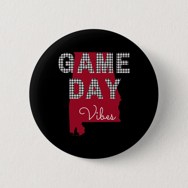 Alabama Football Tailgate Game Day Vibes Fall  6 Cm Round Badge (Front)