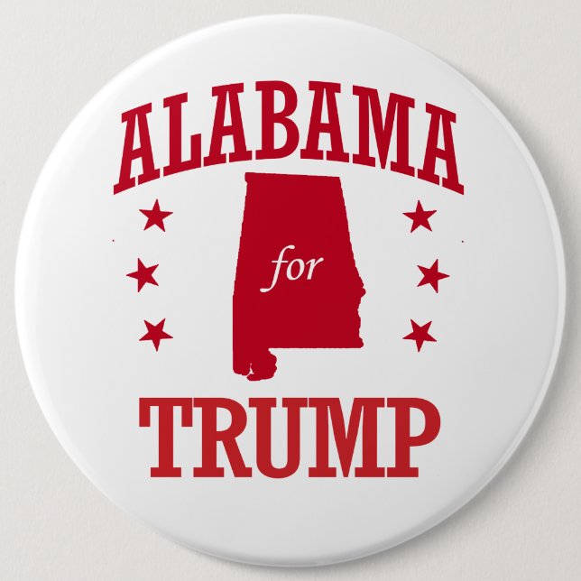 ALABAMA FOR DONALD TRUMP 6 CM ROUND BADGE (Front)