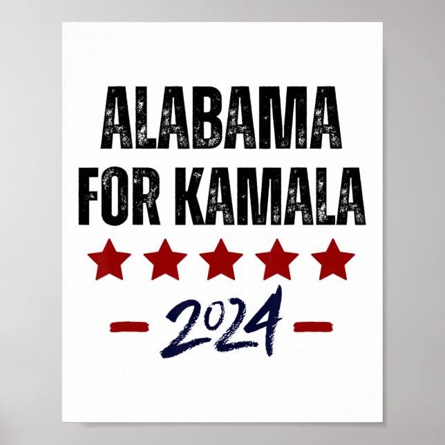 Alabama For Kamala 2024 Dnc Kamala Harris Supporte Poster (Front)