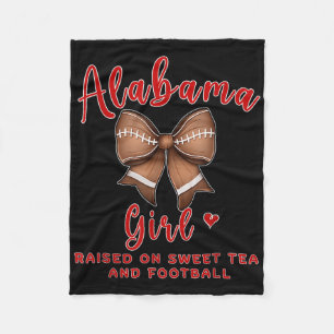 Alabama Girl Coquette Football Bow Girl Loves Alab Fleece Blanket