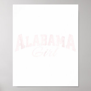 Alabama Girl, Vintage Varsity Style Print. Women&# Poster