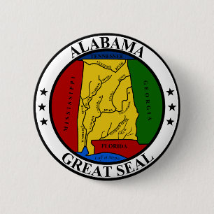 Alabama Great Seal 6 Cm Round Badge