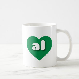 Alabama green heart - I love al Coffee Mug