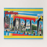 Alabama Greeting Postcard Jigsaw Puzzle<br><div class="desc">A great vintage postcard greeting from Alabama repurposed as a puzzle.</div>