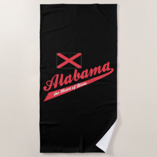 Alabama Heart of Dixie Beach Towel