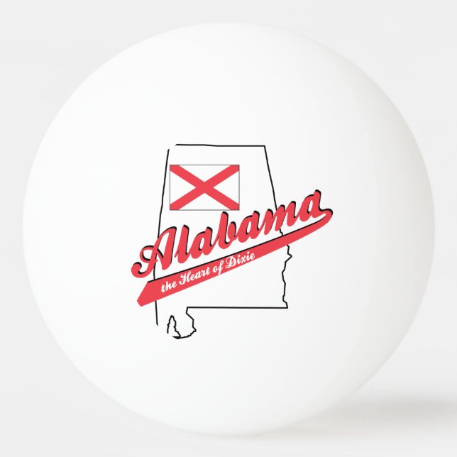 Alabama Heart of Dixie Ping Pong Ball (Front)