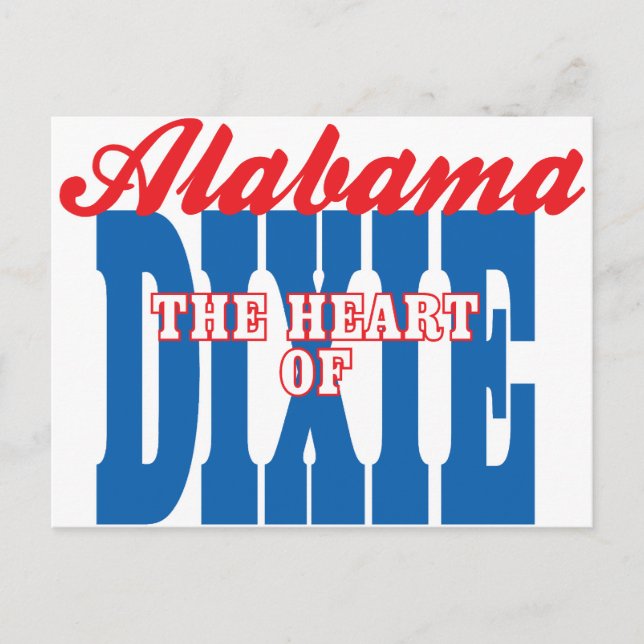Alabama Heart of Dixie Postcard (Front)
