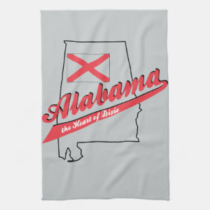 Alabama Heart of Dixie Tea Towel