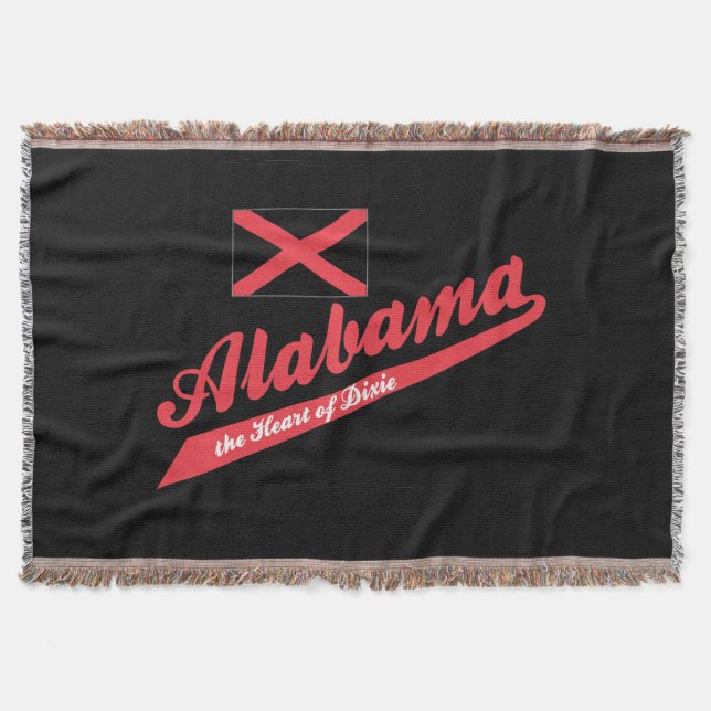 Alabama Heart of Dixie Throw Blanket (Front)