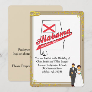 Alabama Heart of Dixie Wedding Invitation