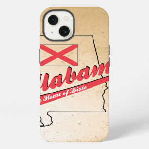 Alabama Heart of Dixie with Brown Background iPhone Case