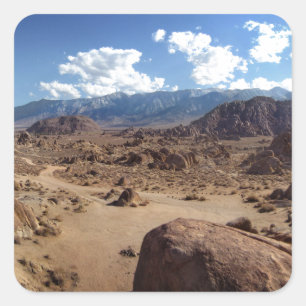 Alabama Hills and the Sierra Nevada Mountains Square Sticker