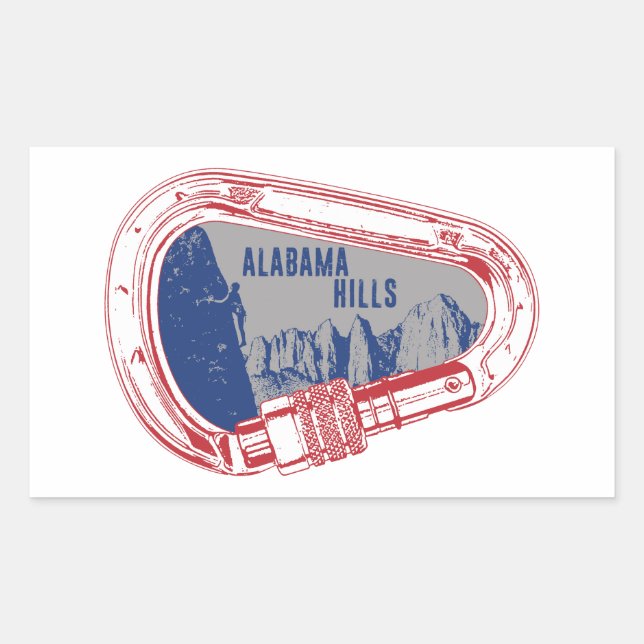 Alabama Hills Climbing Carabiner Rectangular Sticker (Front)
