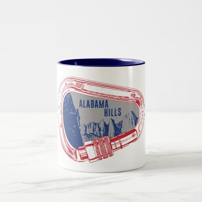 Alabama Hills Climbing Carabiner Two-Tone Coffee Mug (Center)