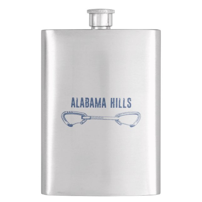 Alabama Hills Climbing Quickdraw Hip Flask (Front)