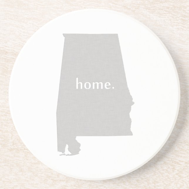 Alabama home silhouette state map coaster (Front)