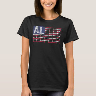 Alabama Home State Al American Flag Patriotic Golf T-Shirt