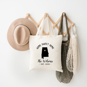 Alabama Home Sweet Home Family Monogram Tote Bag