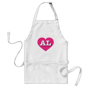 Alabama Hot Pink Heart - I love AL Standard Apron