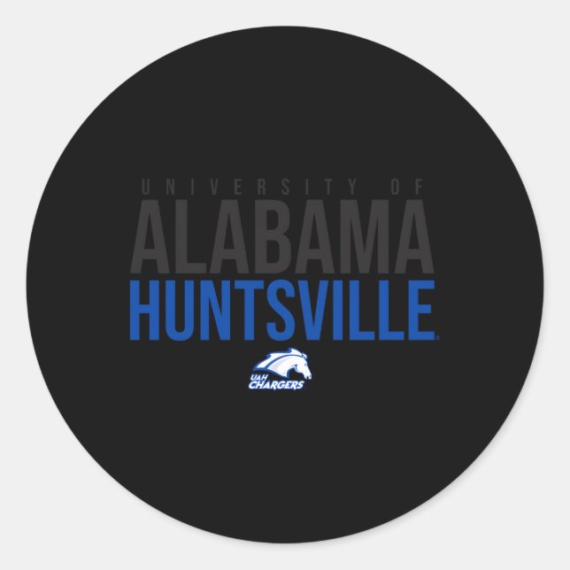 Alabama-Huntsville Uah Chargers Stacked Classic Round Sticker (Front)