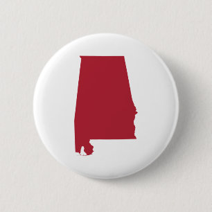 Alabama in Red 6 Cm Round Badge