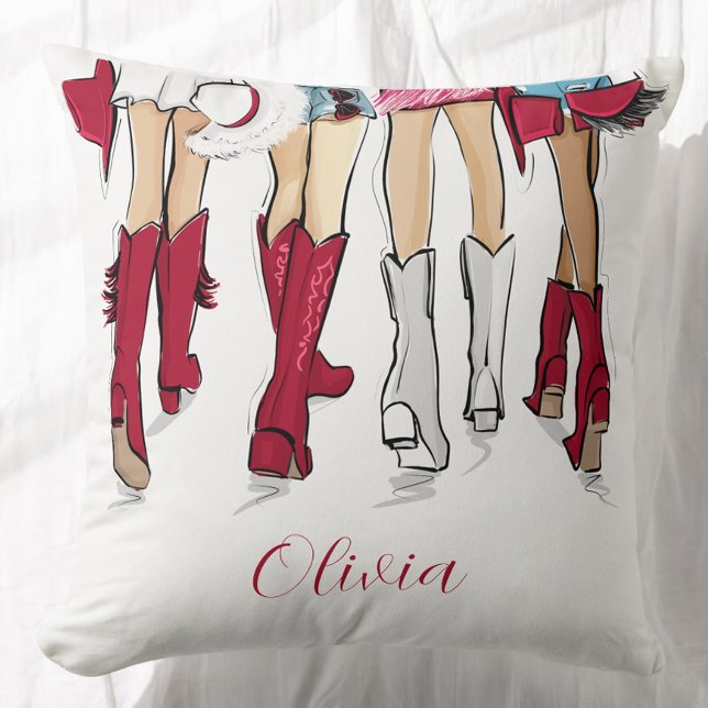 Alabama Ladies Fashion Cowboy Boots Hats Crimson  Cushion (Creator Uploaded)