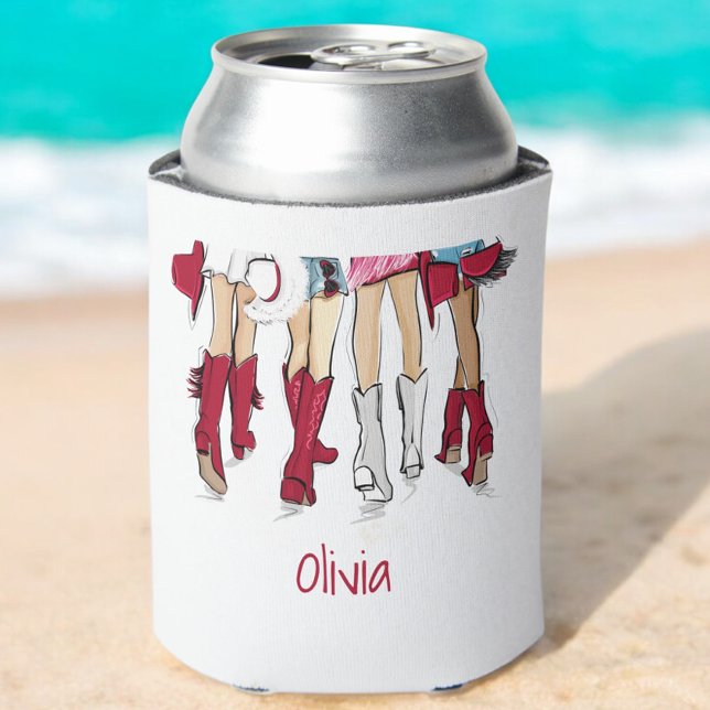 Alabama Ladies Fashion Cowboy Boots Hats Custom Can Cooler (Creator Uploaded)