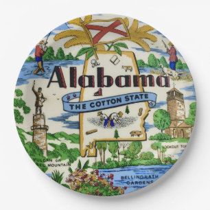 Alabama Landmarks Party Plates