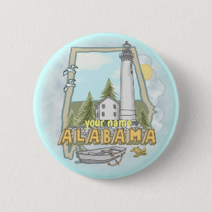 Alabama Lighthouse  pin button