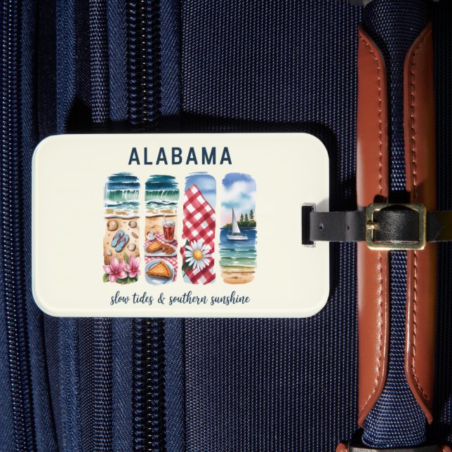 Alabama Luggage Tag – Southern Sunshine (Front Insitu 4)