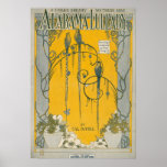 Alabama Lullaby Poster<br><div class="desc">“A unique,  dreamy Southern Song.” High-quality scan of original vintage sheet music,  “Alabama Lullaby.” Art Deco design from the early days of Country music.</div>