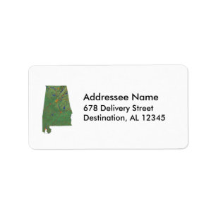 Alabama Map Address Label