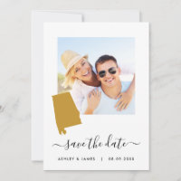 Alabama Map Photo Wedding Save the Date Card