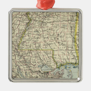Alabama, Mississippi, Louisiana, Arkansas Metal Ornament