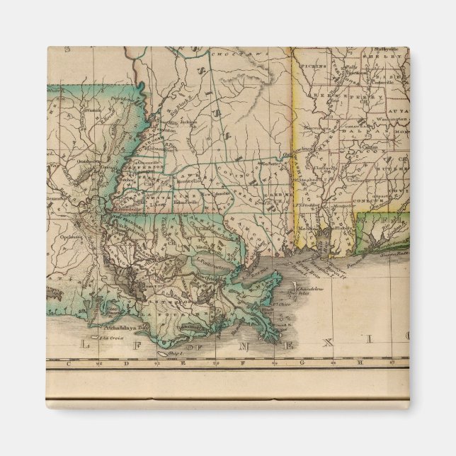 Alabama, Mississippi, Louisiana Magnet (Front)