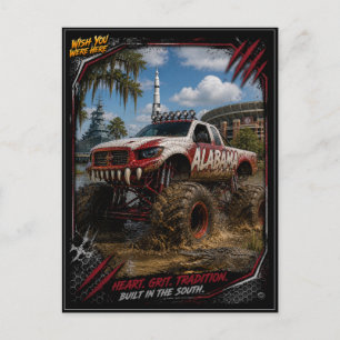 Alabama Monster Truck Off Road Art Postcard