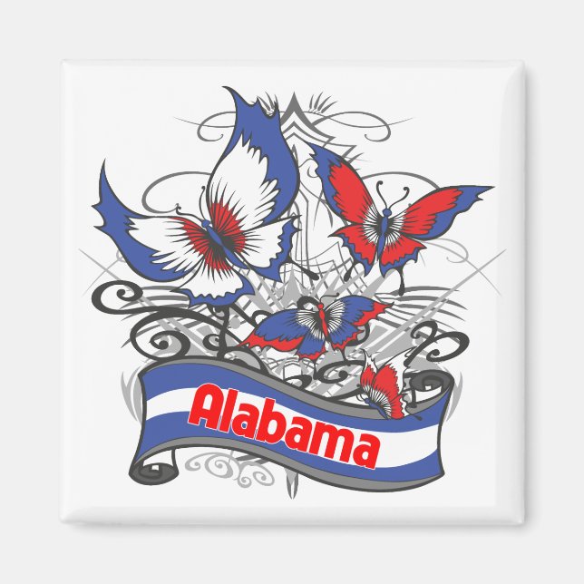 Alabama Patriotism Butterfly Magnet (Front)