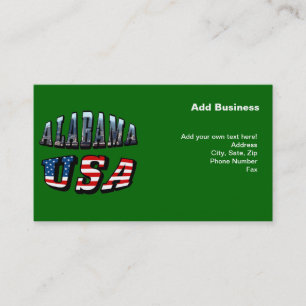 Alabama Picture and USA Flag Font Business Card