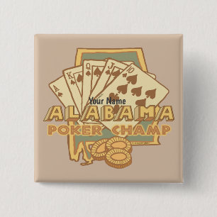 Alabama Poker  15 Cm Square Badge