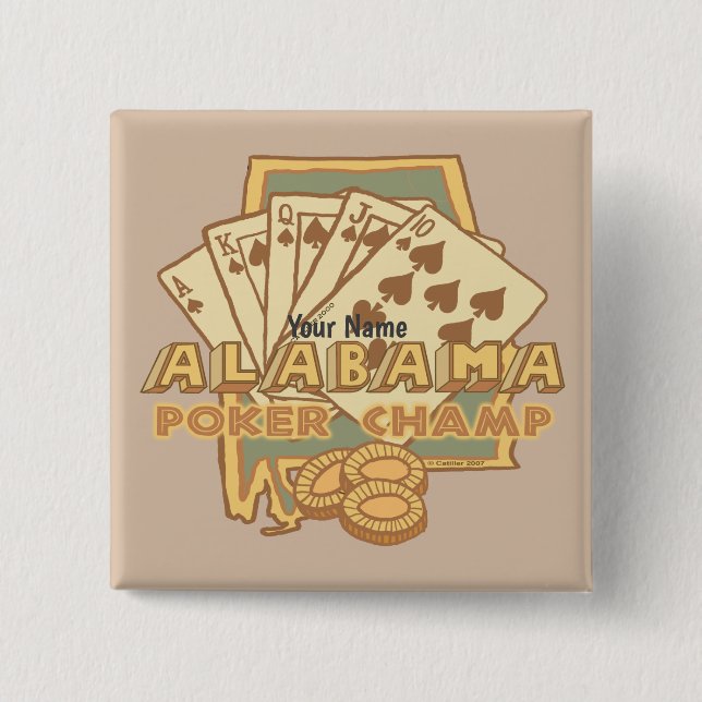 Alabama Poker  15 Cm Square Badge (Front)